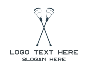 Lacrosse Stick - Blue Twin Crosse logo design