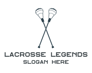 Lacrosse - Blue Twin Crosse logo design