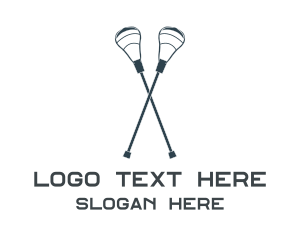 Lacrosse - Blue Twin Crosse logo design