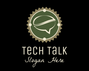 Green Coffee Talk Badge logo design