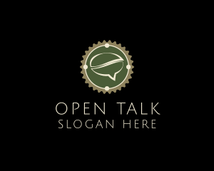 Green Coffee Talk Badge logo design