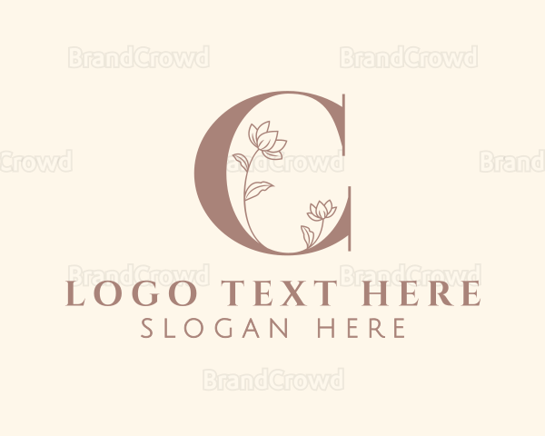 Floral Nature Stationery Letter C Logo