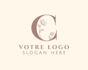 Floral Nature Stationery Letter C Logo