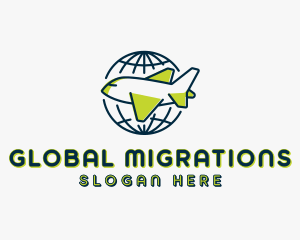 Global Airplane Courier  logo design