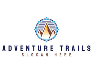 Compass Navigation Mountain logo design