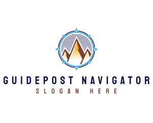 Compass Navigation Mountain logo design