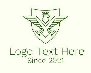 Military Academy - Crown Eagle Shield logo design