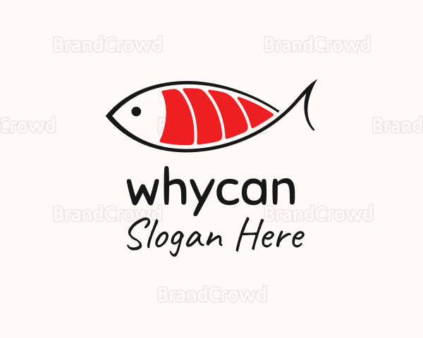 Salmon Sushi Fish Logo