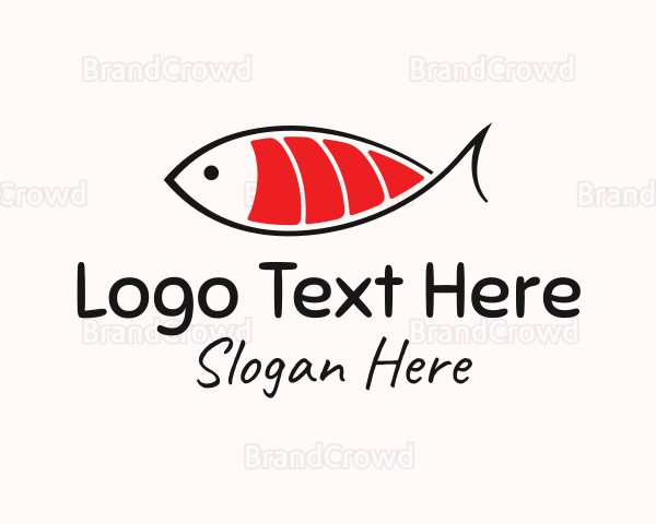 Salmon Sushi Fish Logo