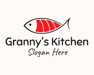 Salmon Sushi Fish  logo design