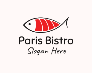 Salmon Sushi Fish  logo design