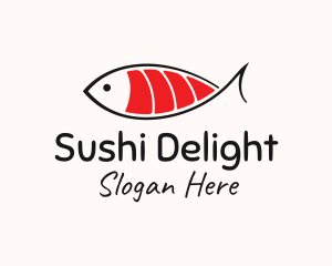 Sushi - Salmon Sushi Fish logo design