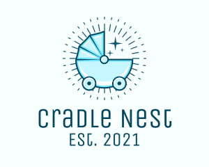 Cradle - Baby Boy Stroller logo design