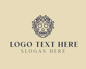 Muerte - Festive Skull Folklore logo design