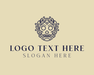 Horror - Festive Skull Folklore logo design