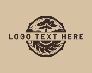 Tree Lumber Sawmill Logo