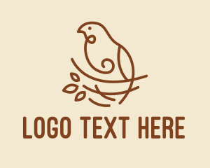 Sparrow - Bird Nest Scribble logo design