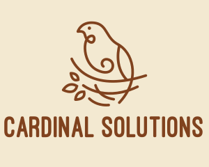 Cardinal - Bird Nest Scribble logo design