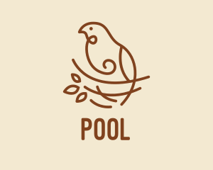 Birdwatcher - Bird Nest Scribble logo design