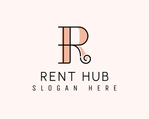 Elegant Swirl Typography logo design