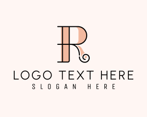 Letter R - Elegant Swirl Typography logo design