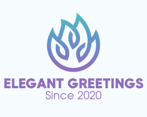 Gradient Blue Flame Outline logo design