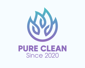Cleanser - Gradient Blue Flame Outline logo design