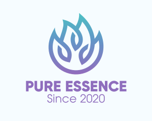 Pure - Gradient Blue Flame Outline logo design