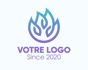 Care - Gradient Blue Flame Outline logo design