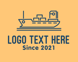 Sea Transport - Cargo Ship Tanker logo design