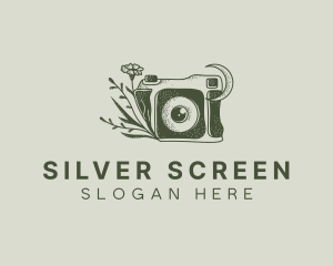 Photo Studio Camera Floral Logo