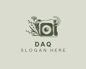 Photo Studio Camera Floral Logo