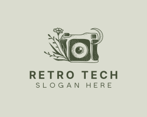 Photo Studio Camera Floral logo design