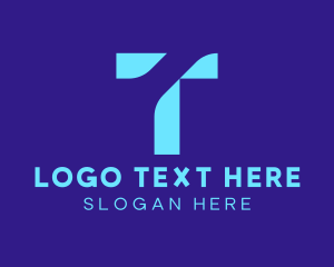 Technology - Blue Tech Letter T logo design