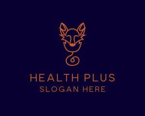 Orange Fox Stethoscope logo design