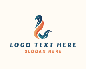 Wavy - Abstract Generic Company Firm Letter L logo design