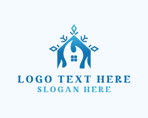 Snowflake - Cool Home Airconditioning logo design
