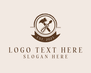 Fix - Hipster Mallet Handyman logo design