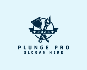 Plunger - Handyman Plunger Wrench logo design