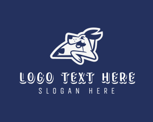 Spike Collar - Cartoon Dog Driving logo design