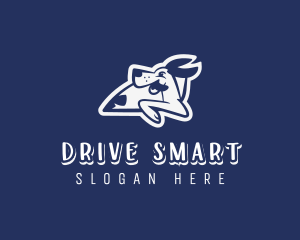 Cartoon Dog Driving logo design