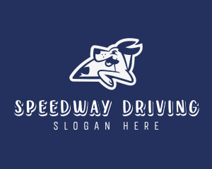 Driving - Cartoon Dog Driving logo design