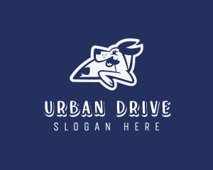 Cartoon Dog Driving logo design