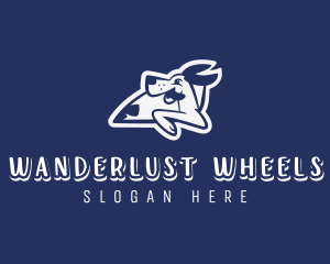Roadtrip - Cartoon Dog Driving logo design