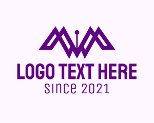 Screenwriter - Purple Pen Letter WM logo design