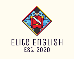 Stained Glass English Soldier logo design