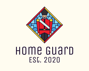 Stained Glass English Soldier logo design