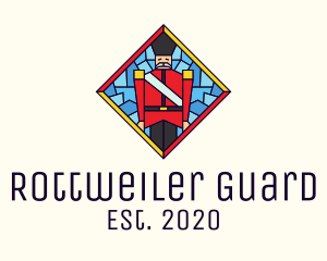 Stained Glass English Soldier logo design