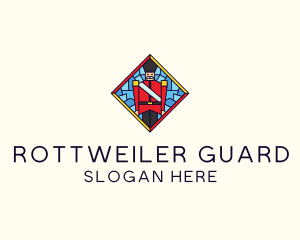 Stained Glass English Soldier logo design