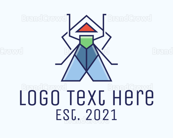 Geometric Fly Insect Logo